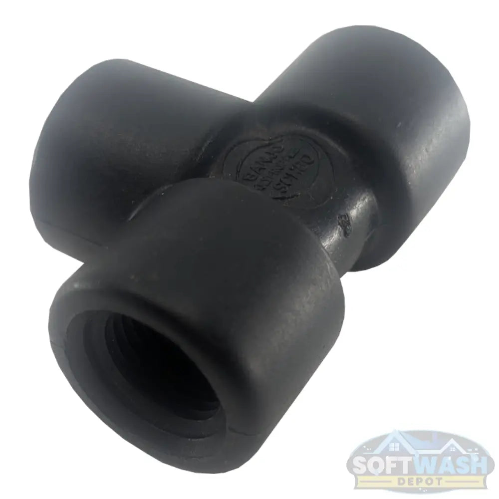 Banjo Schedule 80 polypropylene female threaded tee fitting available in 1/2 inch, 3/4 inch, and 1 inch sizes for pressure washing and soft washing systems. - Soft Wash Depot