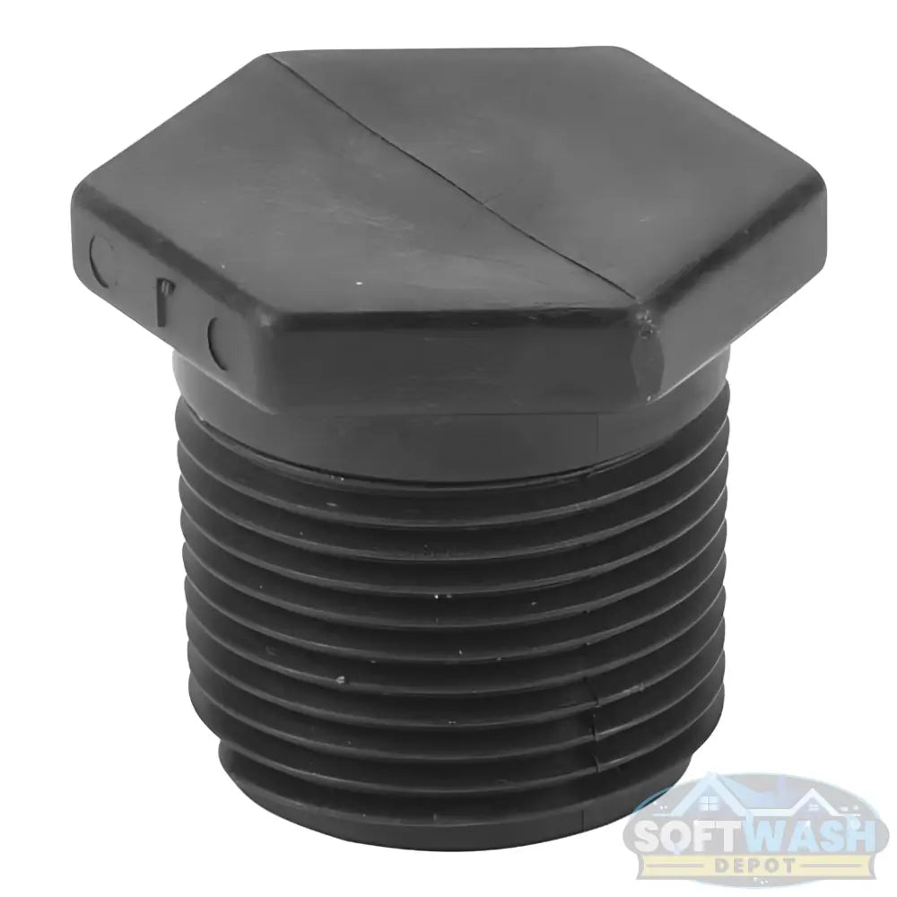 Banjo 1″ Schedule 80 poly plug, heavy-duty threaded tank and pipe end cap for soft wash systems and chemical fluid transfer - Soft Wash Depot.
