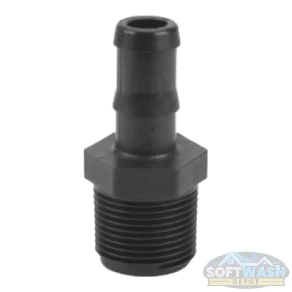Banjo 1″ x 3/4″ poly hose barb fitting, Schedule 80, durable chemical-resistant connector for hose and plumbing applications - Soft Wash Depot.