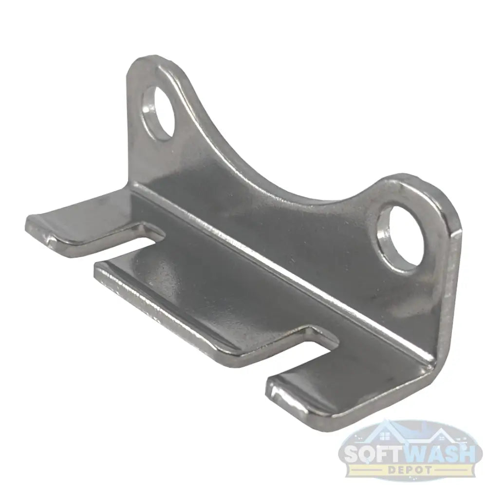 Banjo 90-degree metal mounting bracket with pre-drilled holes for valves and fluid-handling systems. - Soft Wash Depot