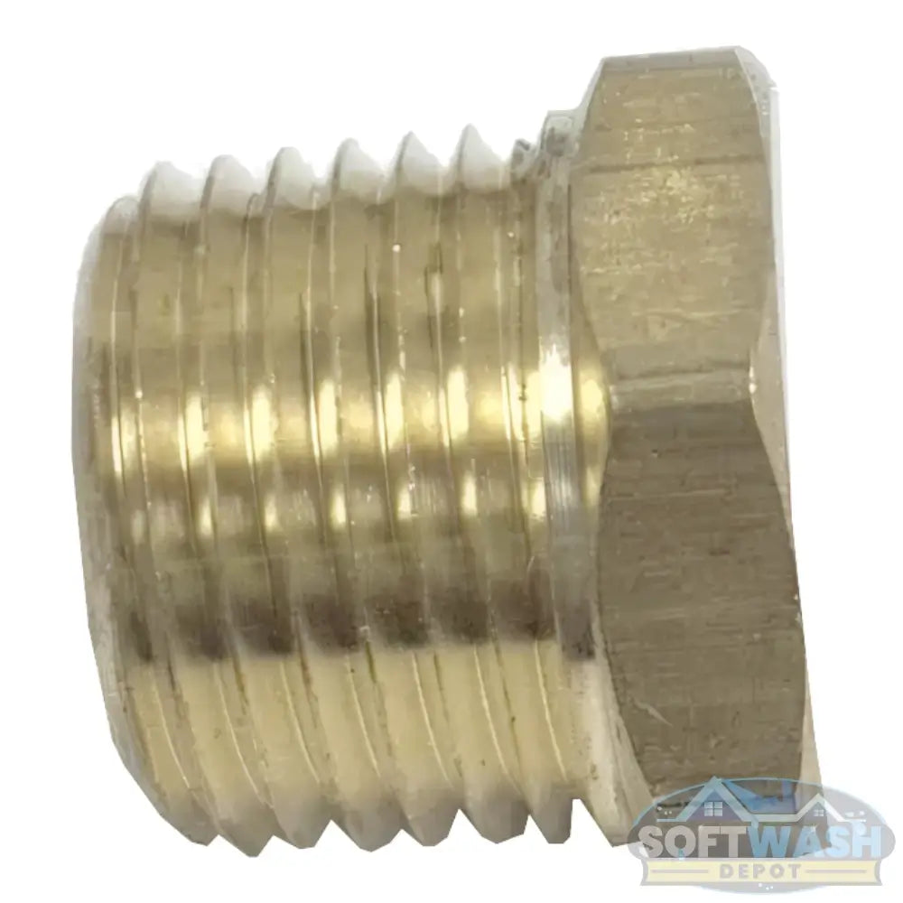 1/2" brass hex plug male threaded fitting. - Soft Wash Depot