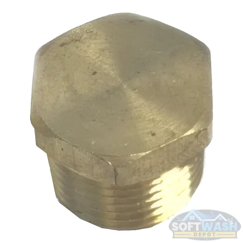 1/2" brass hex plug male threaded fitting. - Soft Wash Depot