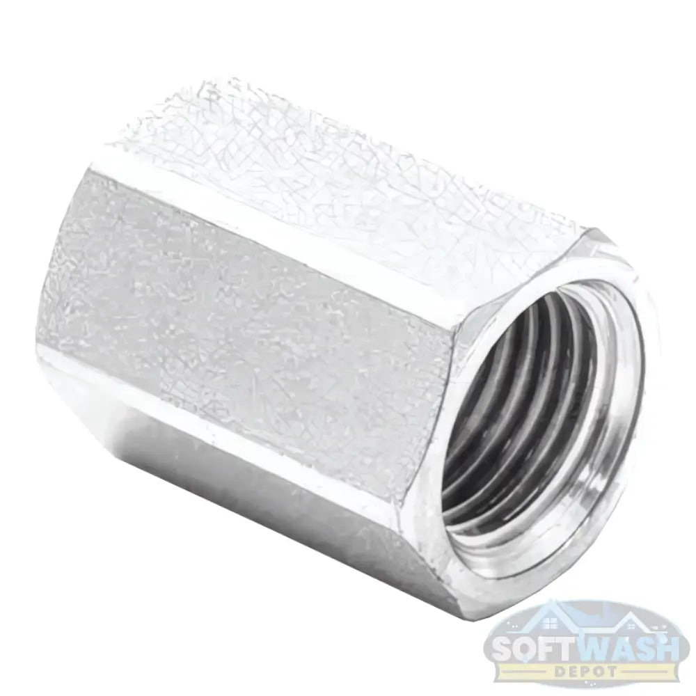 Chrome Plated 1/4" NPT Lance Socket - durable steel fitting designed for a secure, permanent nozzle connection on pressure washer and soft wash lances - Soft Wash Depot.