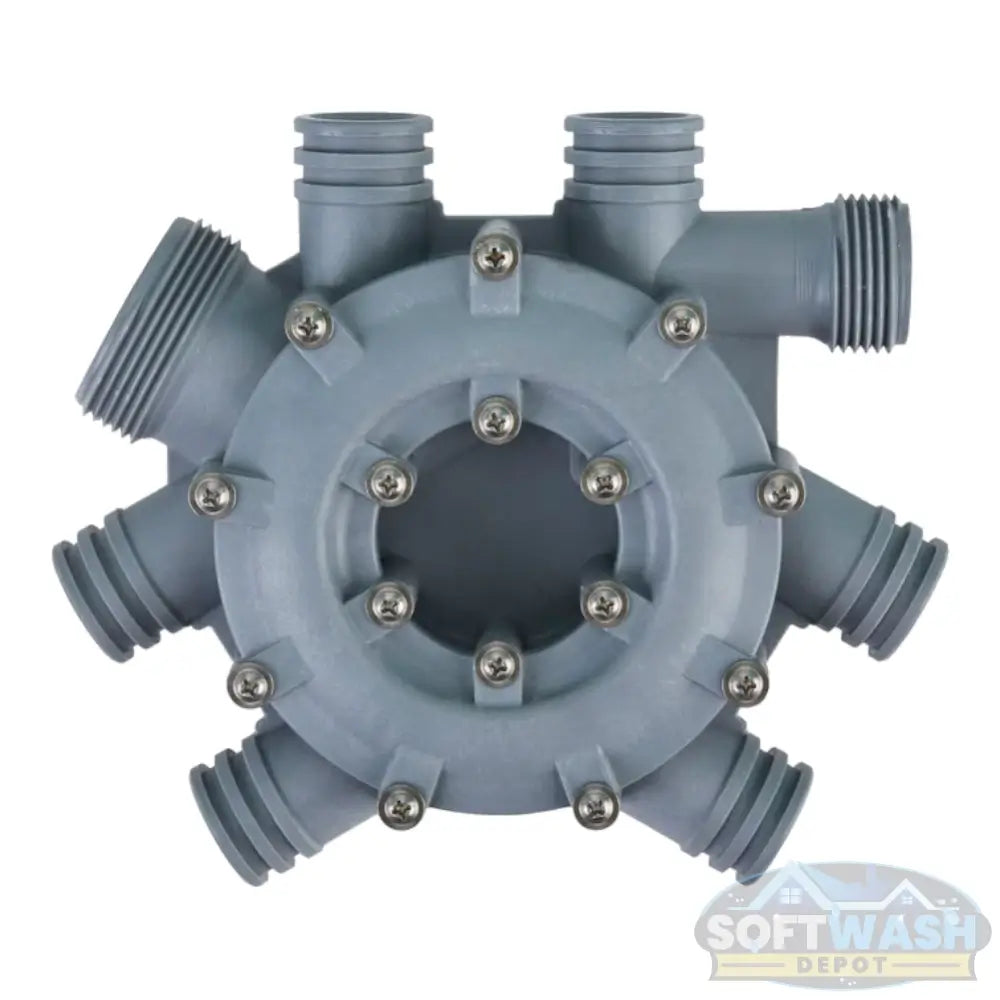 Collector Kit for Comet P-40 0415.0084 and 1009.0445 (#24 and #27) - durable replacement manifold part for Comet P-40 diaphragm pumps - Soft Wash Depot.