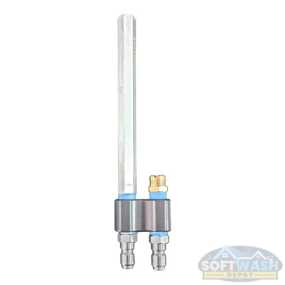 Davis Shooter dual nozzle holder with long-range shooter tip and soap nozzle, quick-connect pressure wash and soft wash spray combo for high reach and efficient chemical application. - Soft Wash Depot