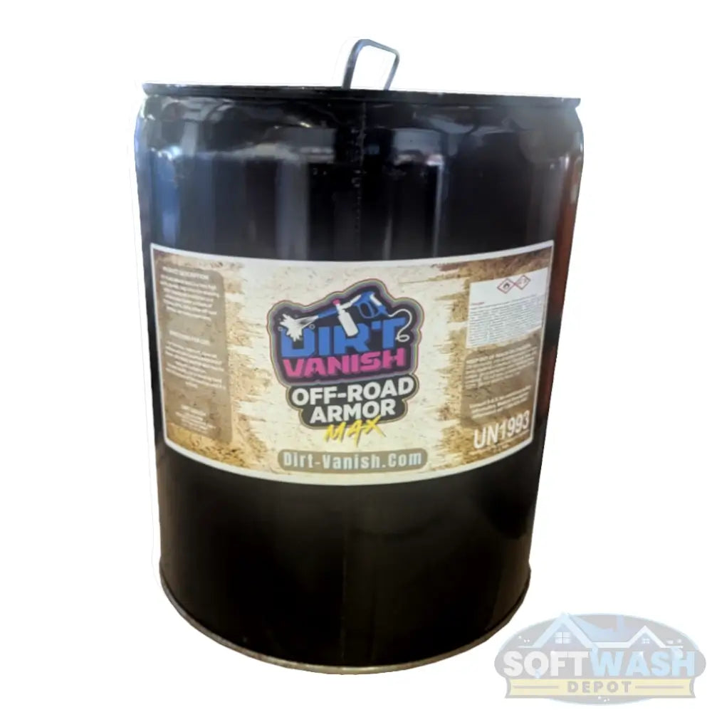 Dirt Vanish Off-Road Armor MAX 5 gallon pail, heavy-duty shine and protection coating for off-road equipment and machinery. - Soft Wash Depot