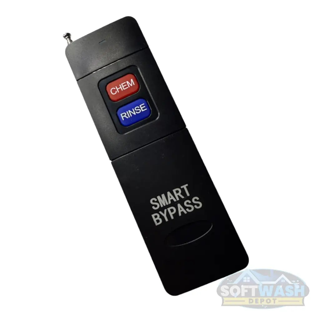Downstream Remote Bypass - Wireless remote bypass system for soft washing and pressure washing. Includes control box, remote transmitters, actuator valve, and waterproof phone pouch - Soft Wash Depot.