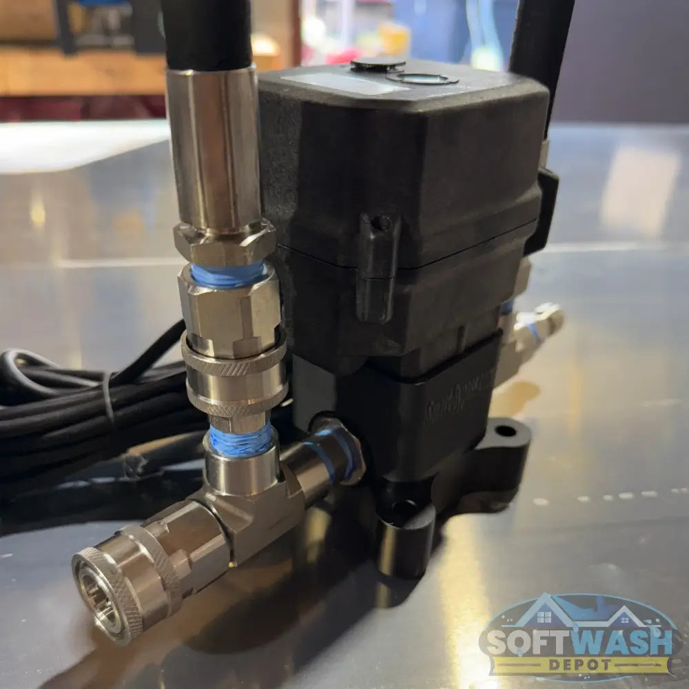 Downstream Remote Bypass - Wireless remote bypass system for soft washing and pressure washing. Includes control box, remote transmitters, actuator valve, and waterproof phone pouch. - Soft Wash Depot