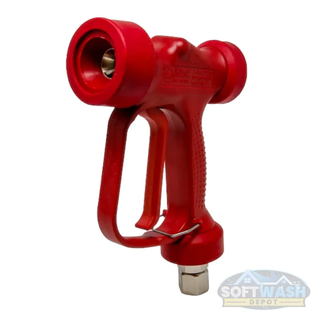 General Pump YG1635S red high-flow soft wash gun with ergonomic handle and chemical-resistant body. - Soft Wash Depot