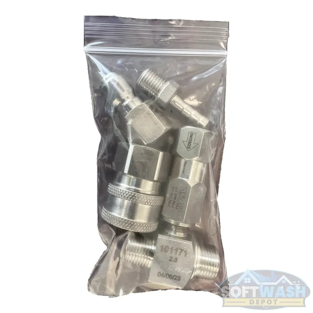 General Pump forged stainless steel chemical injector with check valve for pressure washers. - Soft Wash Depot