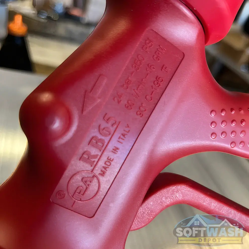 General Pump YG1635S red high-flow soft wash gun with ergonomic handle and chemical-resistant body. - Soft Wash Depot