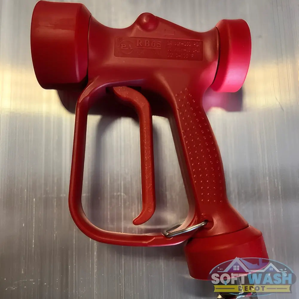 General Pump YG1635S red high-flow soft wash gun with ergonomic handle and chemical-resistant body. - Soft Wash Depot