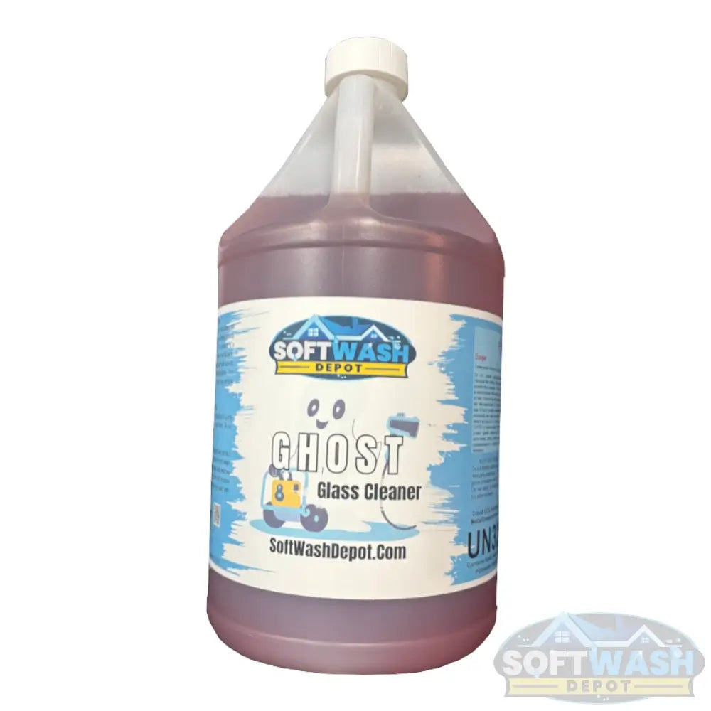 Ghost - Glass & Window Cleaner by Soft Wash Depot. Professional-grade streak-free glass cleaner designed to remove dirt, grime, and water spots for crystal-clear windows and surfaces.