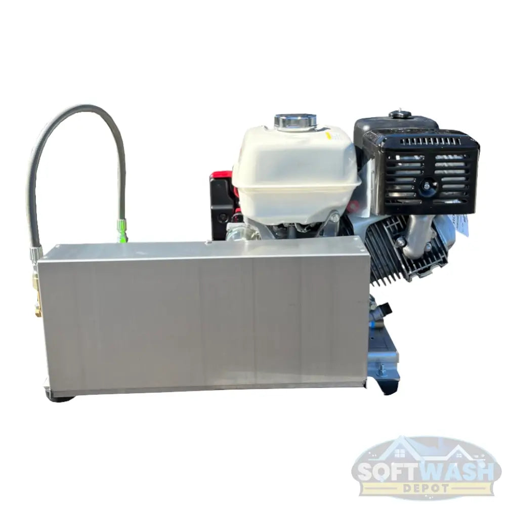 Honda GX390 Belt Drive with 5.5 GPM 3000 PSI General Pump mounted on aluminum skid - professional-grade pressure washer setup for soft wash and power wash applications - Soft Wash Depot.