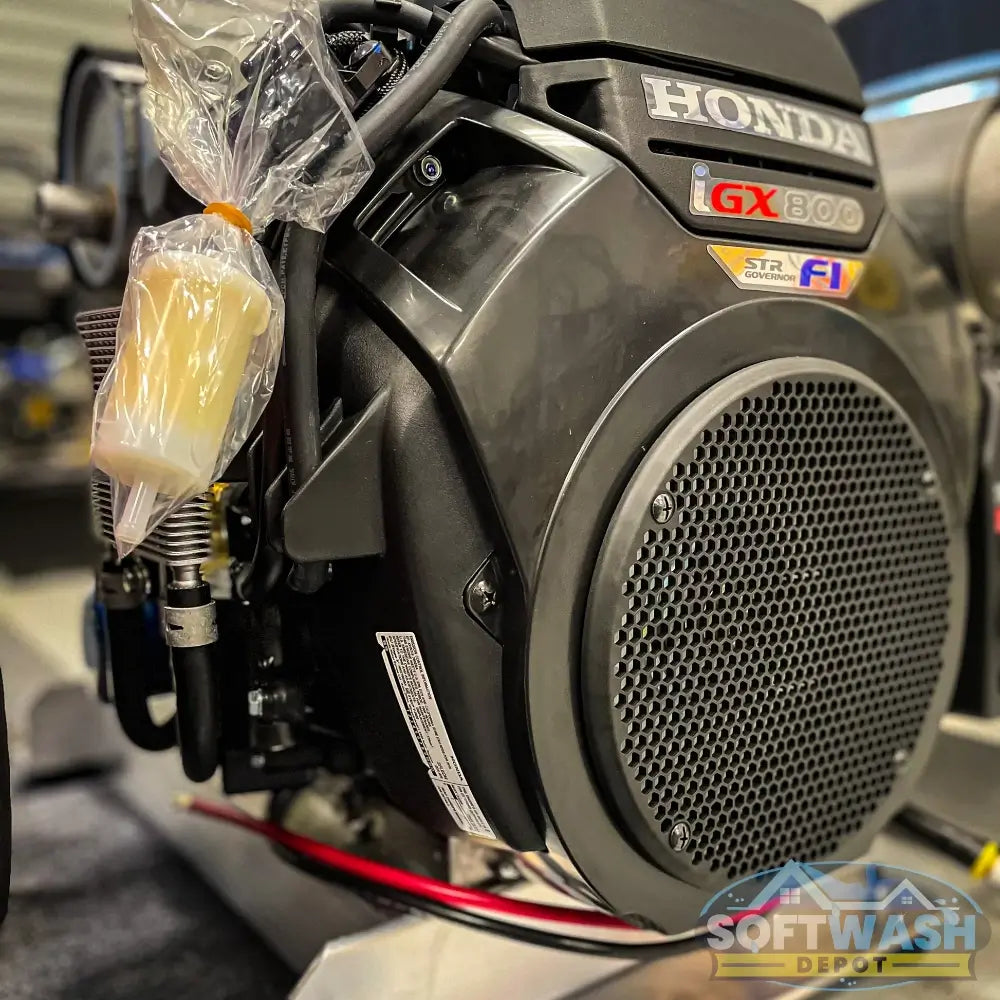 Honda iGX800 Gear Drive with 10 GPM General Pump Pressure Washer - commercial-grade fuel-injected power washer setup featuring durable gear drive system and aluminum base for professional soft wash and pressure washing applications - Soft Wash Depot.
