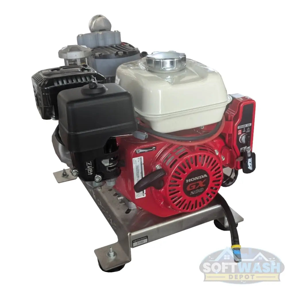 Honda with Comet P40 Softwash Skid - New Version - professional soft wash system featuring a Honda engine and Comet P40 pump mounted on a high-flow aluminum skid for durable and efficient cleaning. - Soft Wash Depot