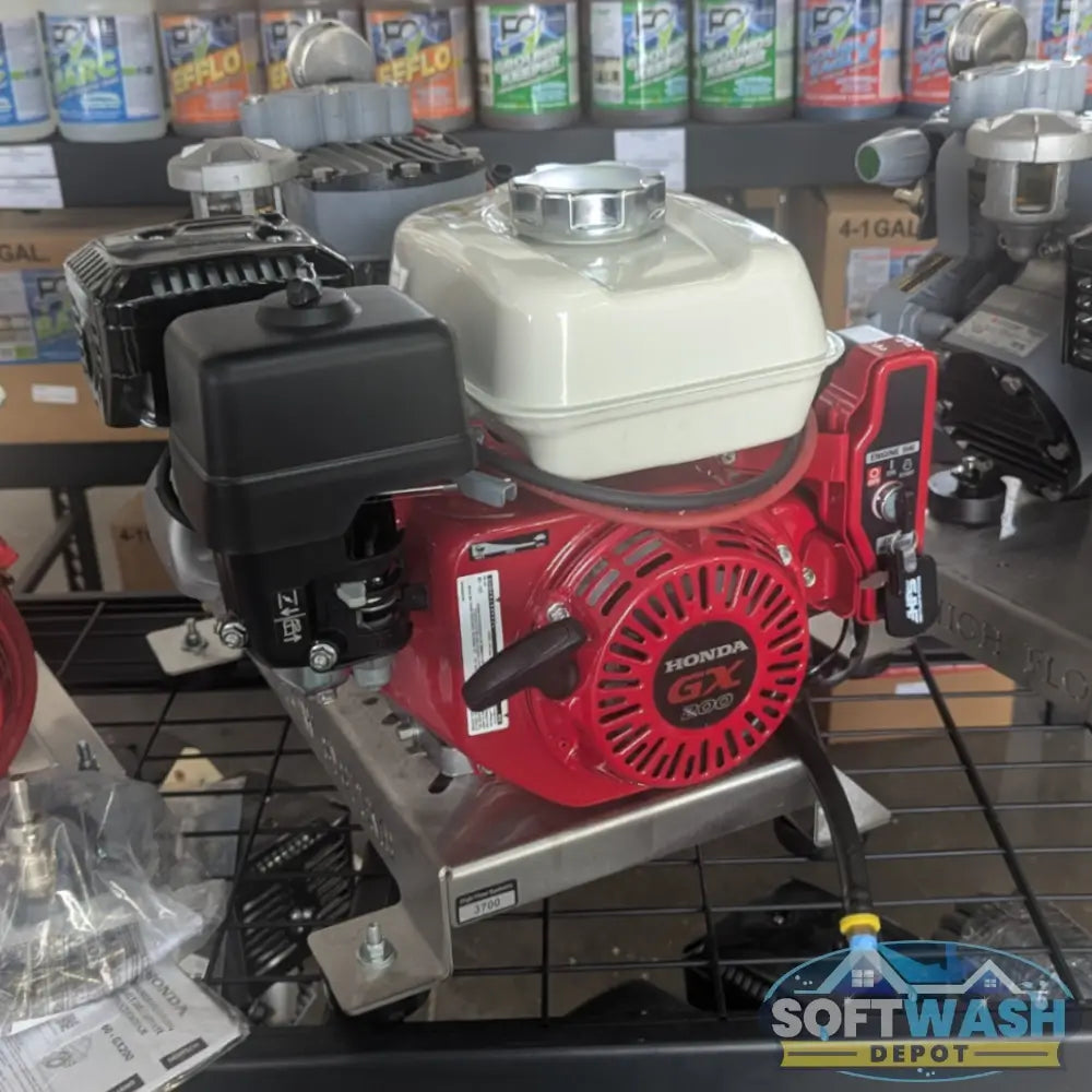 Honda with Comet P40 Softwash Skid - New Version - professional soft wash system featuring a Honda engine and Comet P40 pump mounted on a high-flow aluminum skid for durable and efficient cleaning. - Soft Wash Depot