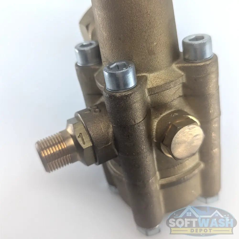 K7.1 brass unloader valve rated for 3 to 4.2 GPM and up to 3500 PSI for pressure washer and soft wash systems. - Soft Wash Depot