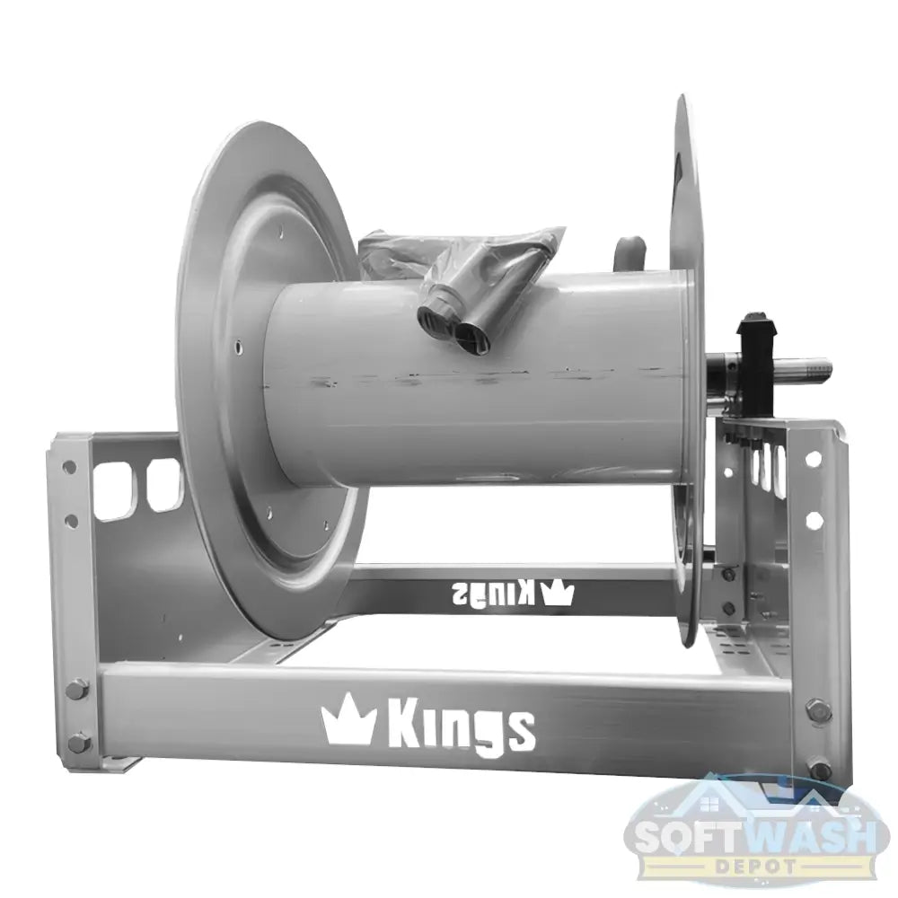 Kings Hose Reel 12in Aluminum Manual Hose Reel w/ SS 1/2" Manifold