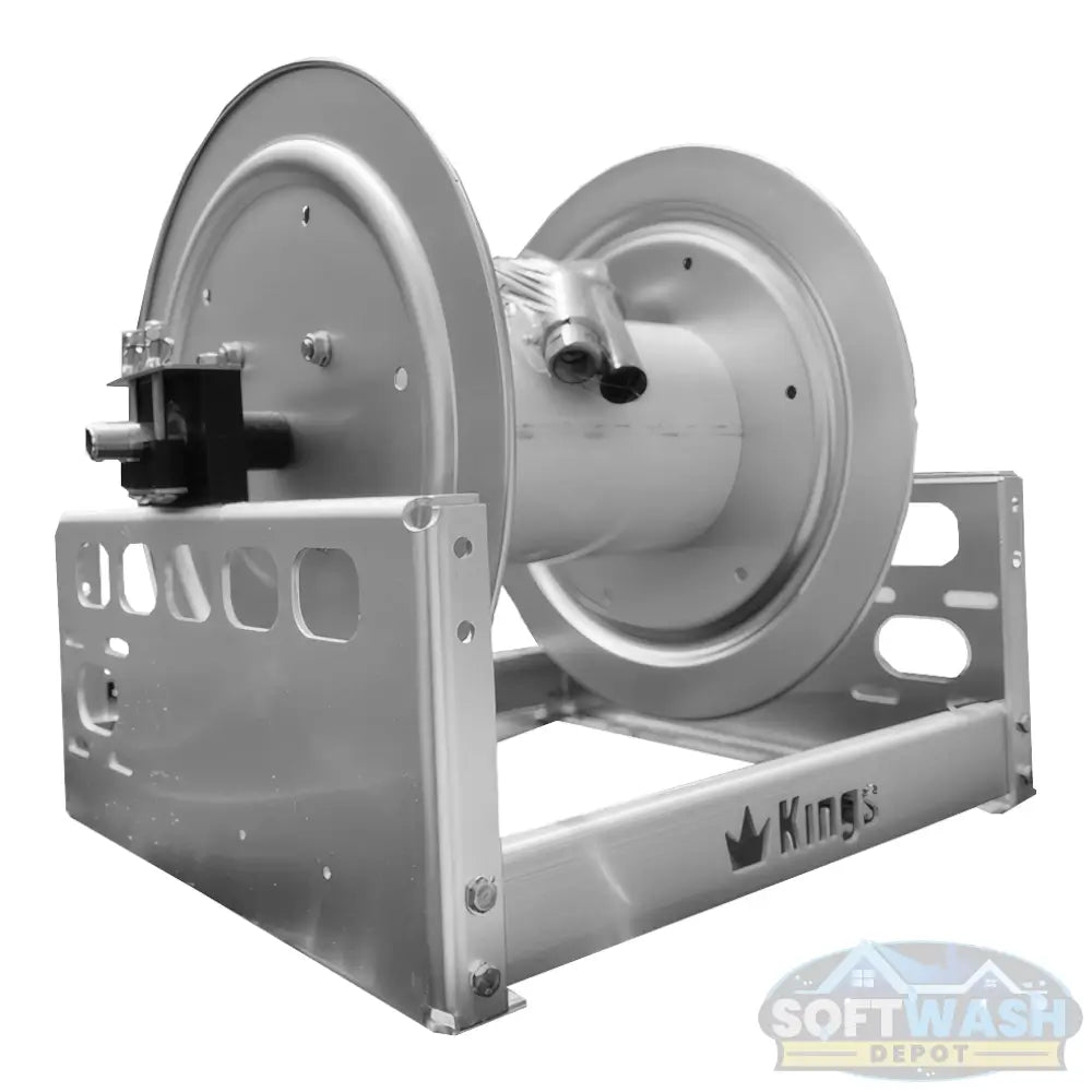 Kings Hose Reel 12in Aluminum Manual Hose Reel w/ SS 1/2" Manifold