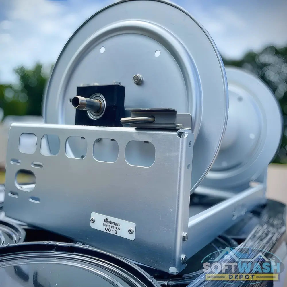 Kings Hose Reel 12in Aluminum Manual Hose Reel w/ SS 1/2" Manifold