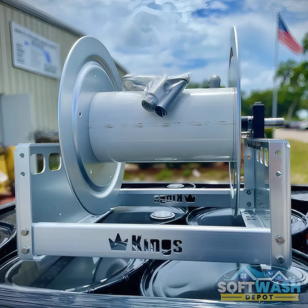 Kings Hose Reel 12in Aluminum Manual Hose Reel w/ SS 1/2" Manifold
