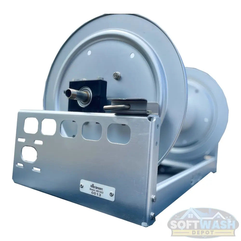 Kings Hose Reel 18in Aluminum Manual Hose Reel w/ SS 1/2" Manifold
