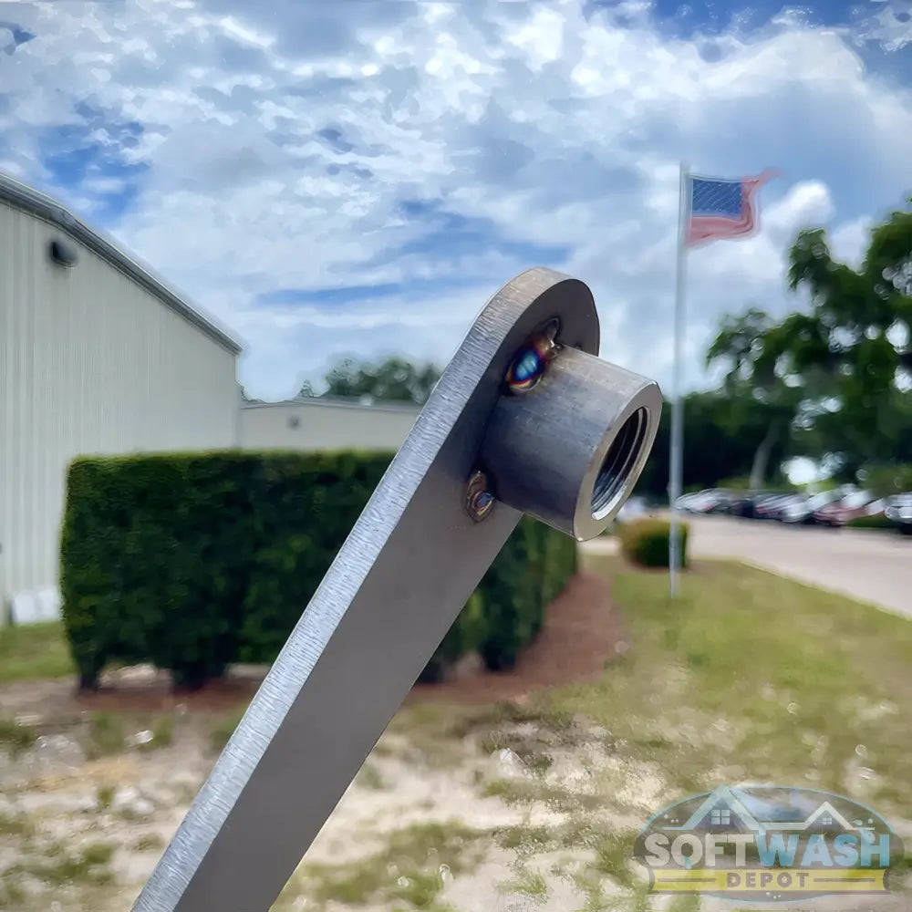 Kings 22-inch aluminum manual hose reel with stainless steel 1/2-inch manifold, heavy-duty frame, and large-capacity spool for professional hose management. - Soft Wash Depot