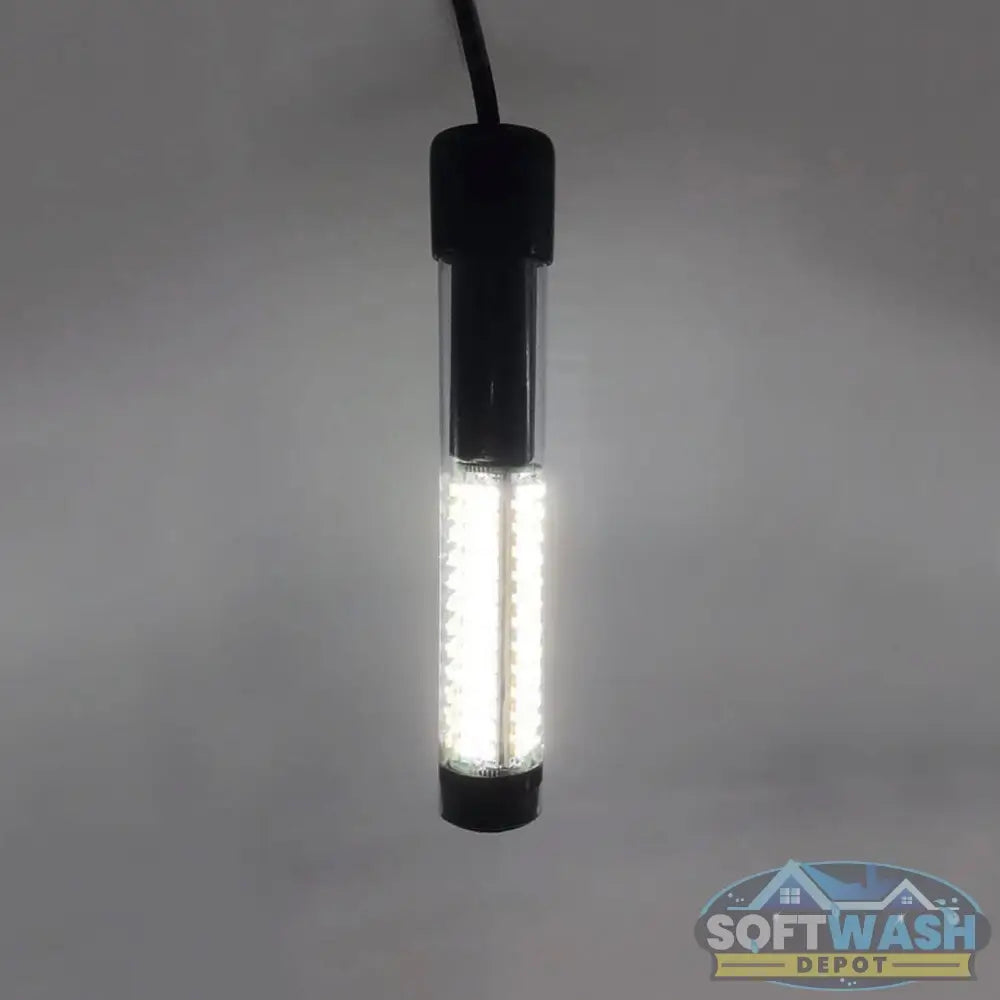 White LED tank lights mounted on a soft wash or pressure washing tank, providing bright illumination for equipment visibility and nighttime operation. - Soft Wash Depot