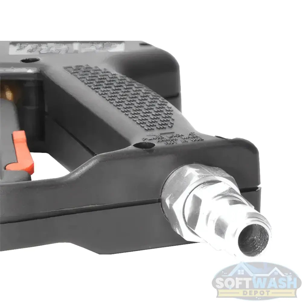 M407 spray gun with quick-connect plug inlet, ergonomic trigger handle, and durable construction for pressure washing and soft wash systems. - Soft Wash Depot
