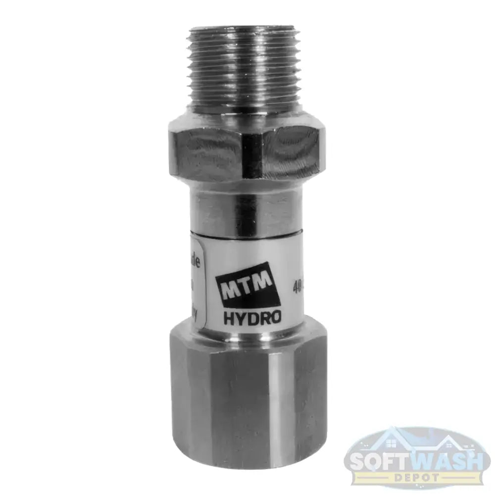 MTM 3/8" Stainless Steel Swivel - 4060 PSI rated pressure washer swivel fitting, corrosion-resistant and durable for high-performance soft wash and pressure wash systems - Soft Wash Depot.