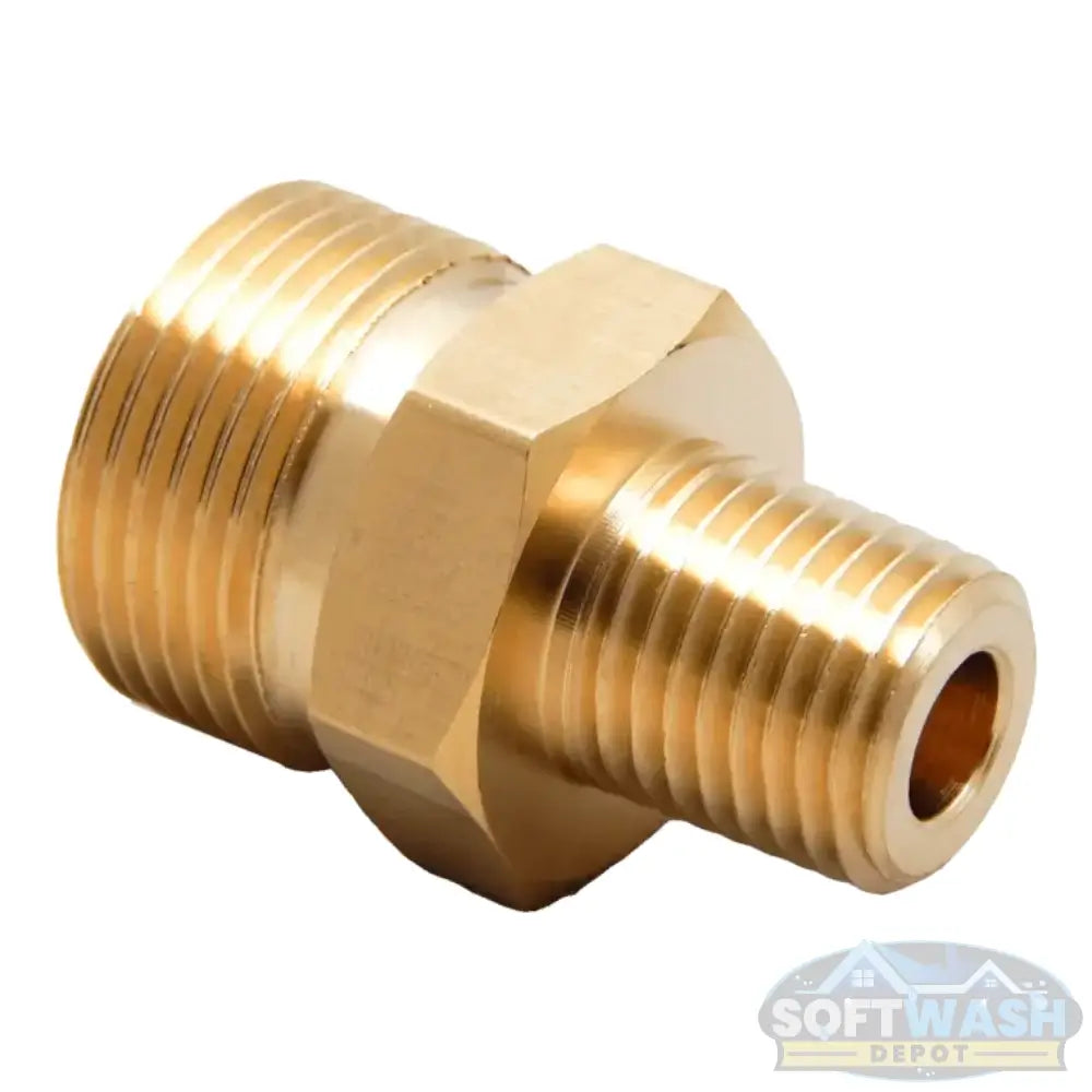 MTM Hydro PF22.2 professional foam cannon with ergonomic wide-mouth bottle, adjustable spray pattern, and precision brass fittings for thick foam cleaning - Soft Wash Depot.