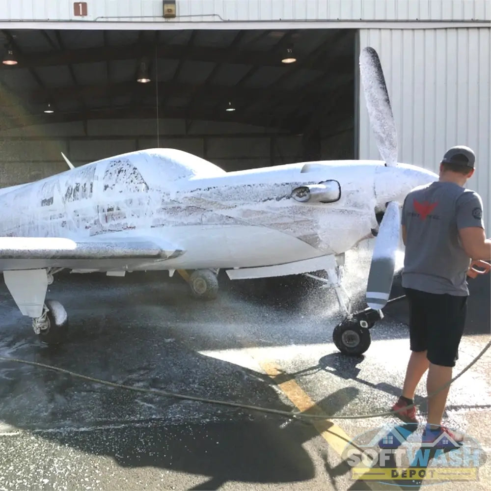 MTM Hydro PF22.2 professional foam cannon with ergonomic wide-mouth bottle, adjustable spray pattern, and precision brass fittings for thick foam cleaning - Soft Wash Depot.