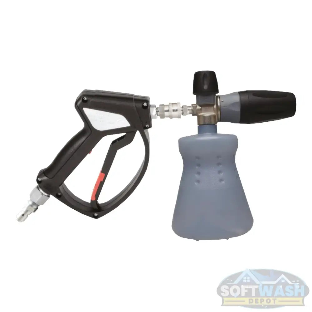 Magnum28 Foam Cannon Kit with stand-up bottle and trigger spray gun, designed for professional-grade foaming applications and pressure washing - Soft Wash Depot.