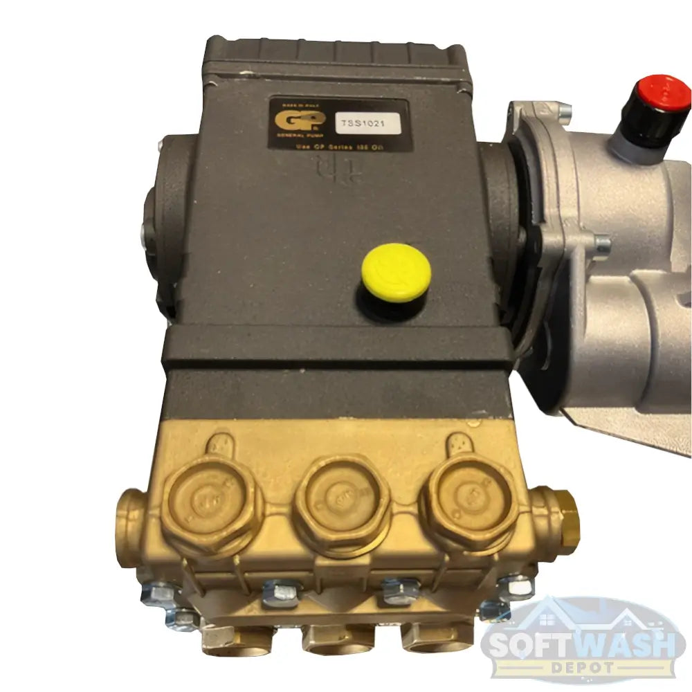 Manatee gear-drive 5.5 GPM 3000 PSI pressure washer with CRX420 engine and General Pump mounted on aluminum skid. - Soft Wash Depot