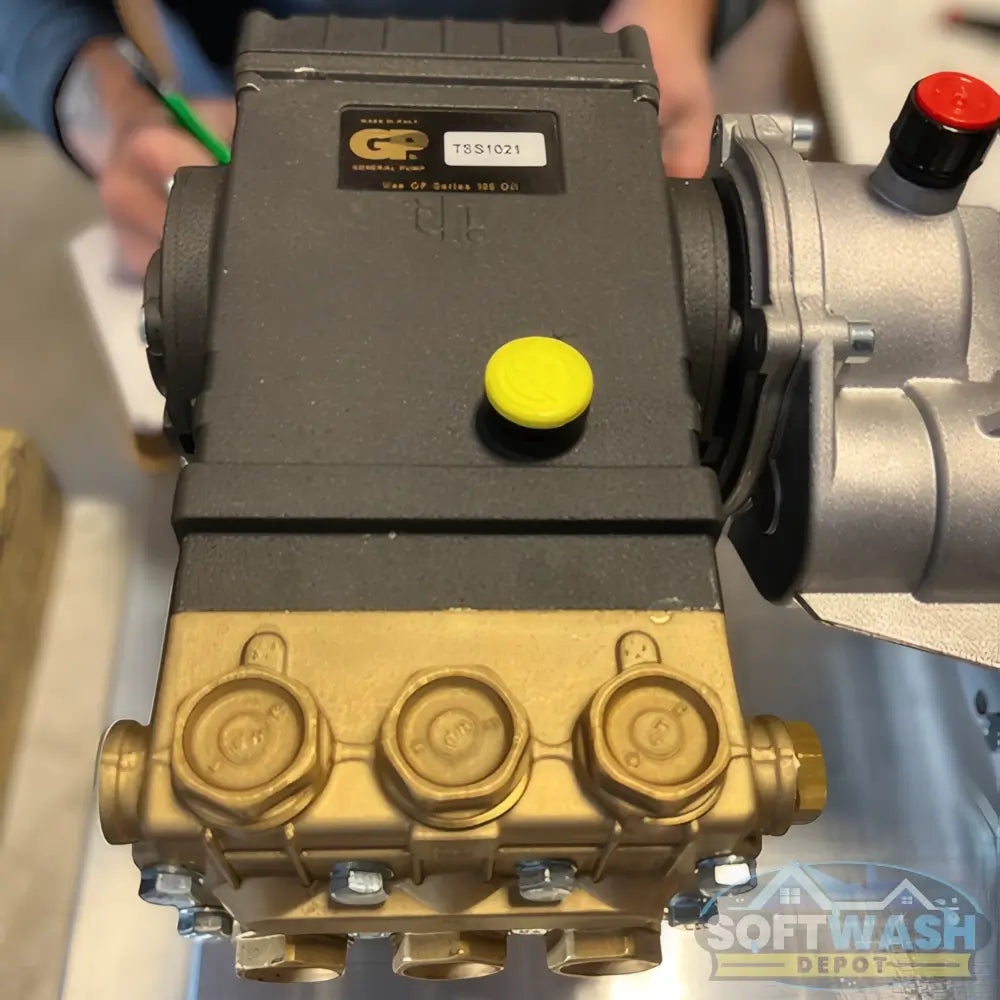 Manatee gear-drive 5.5 GPM 3000 PSI pressure washer with CRX420 engine and General Pump mounted on aluminum skid. - Soft Wash Depot