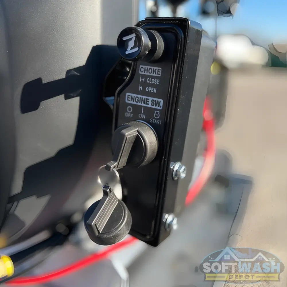 Manatee gear-drive pressure washer system featuring a CRX 680cc engine and General Pump mounted on aluminum skid. - Soft Wash Depot.