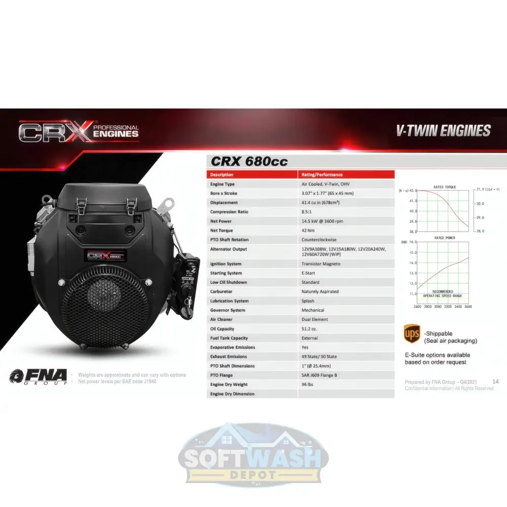 Manatee gear-drive pressure washer system featuring a CRX 680cc engine and General Pump mounted on aluminum skid. - Soft Wash Depot.