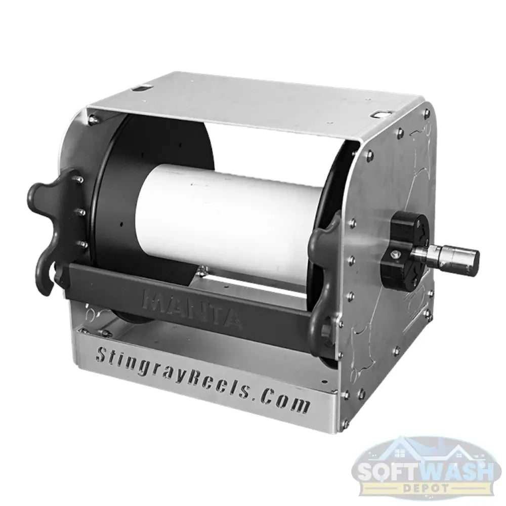 Manta 15" Manual Stingray Aluminum & Stainless Hose Reel w/ 3/4" Swivel - Soft Wash Depot.