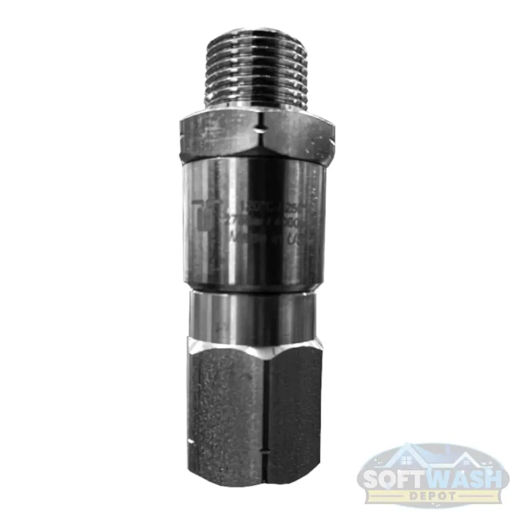 Mosmatic High Pressure Swivel 3/8" MPT x 3/8" FPT - stainless steel swivel rated for up to 5800 PSI, designed for pressure washing and industrial cleaning applications - Soft Wash Depot.
