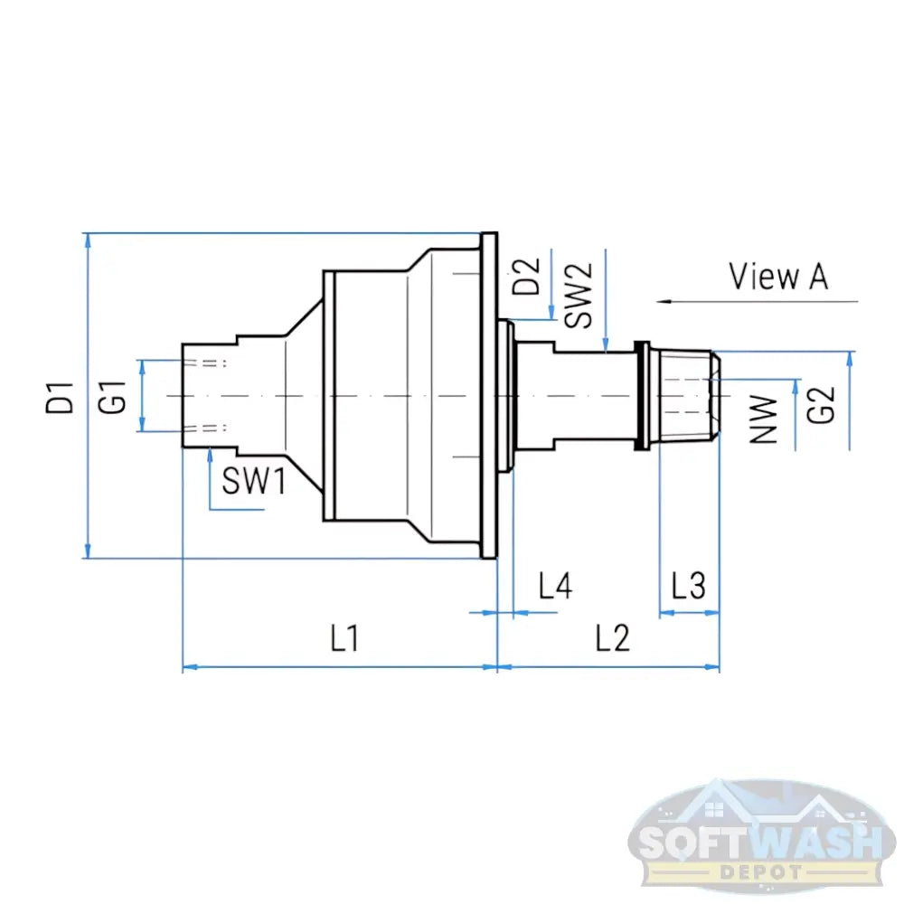 Mosmatic stainless steel surface cleaner swivel replacement part with threaded connection, high-pressure rated for professional pressure washing systems. - Soft Wash Depot