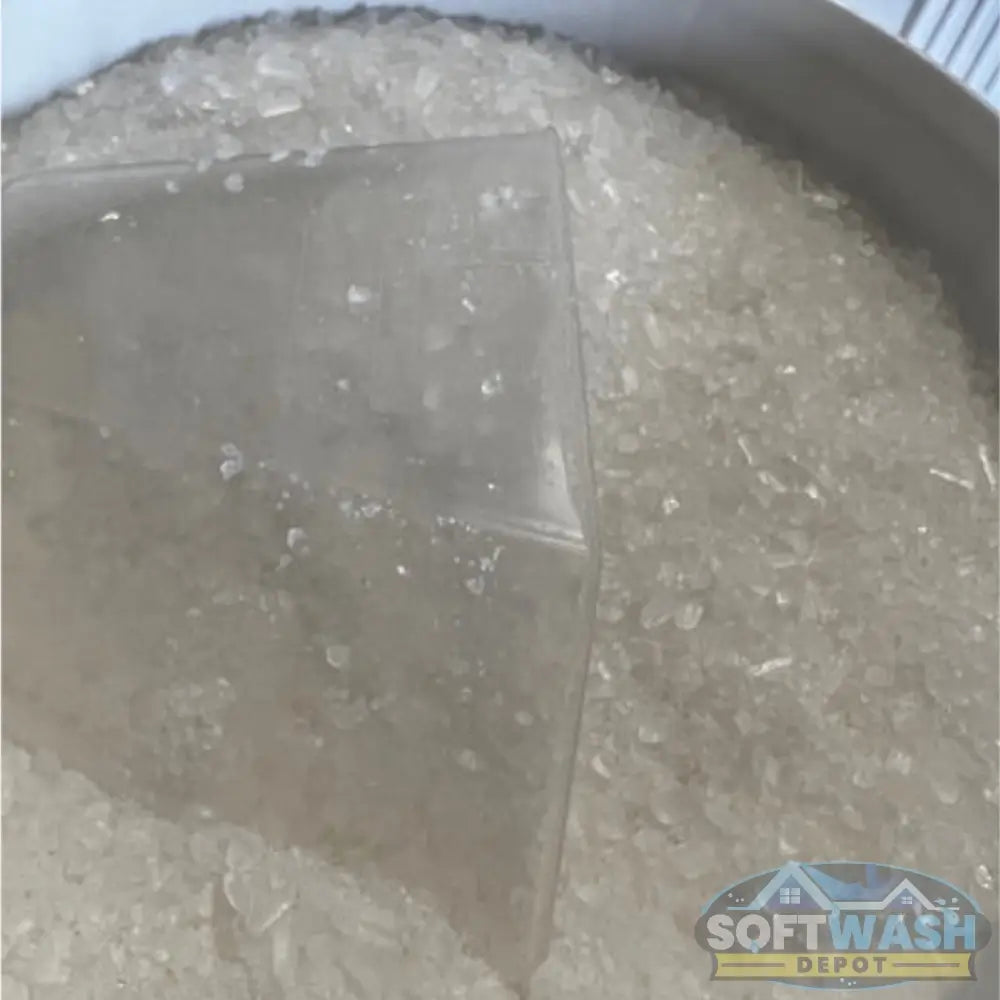 Neutrapods neutralizing powder bucket with handle, featuring blue product label on a white 6 lb container. - Soft Wash Depot