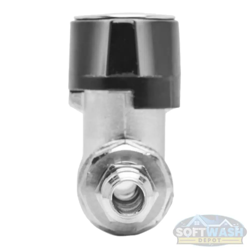 Plated brass 3/8-inch DN10 ball valve with stainless steel quick connects, high-pressure fitting for pressure washing and soft wash applications - Soft Wash Depot.