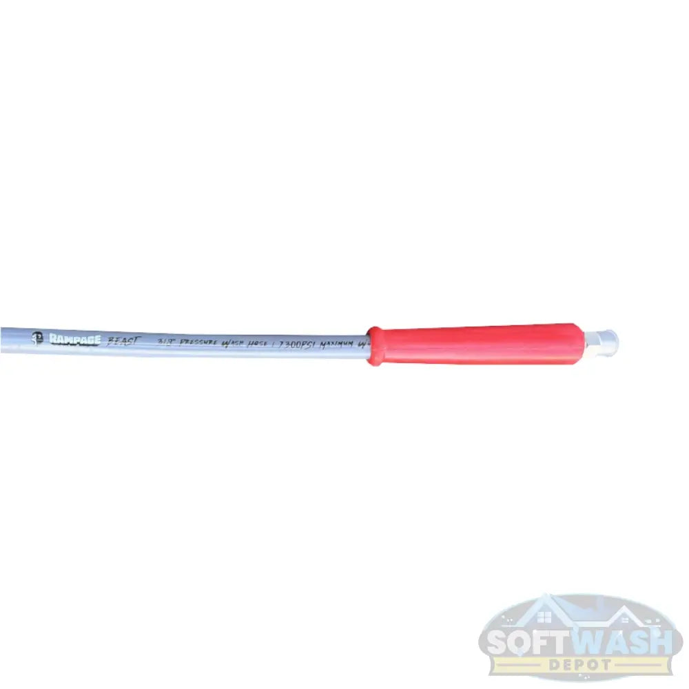 Rampage BEAST Smooth Gray 3/8" Double Wire 7300 PSI Pressure Wash Hose - high-temperature 310° heavy-duty industrial hose for professional pressure washers - Soft Wash Depot.