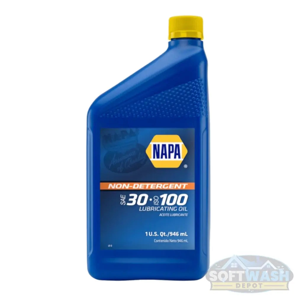 NAPA SAE 30 Non-Detergent Lubricating Oil - 1 Quart (946 mL) bottle used for air compressors, pumps, and small engines - reliable non-foaming motor oil for smooth performance - Soft Wash Depot.