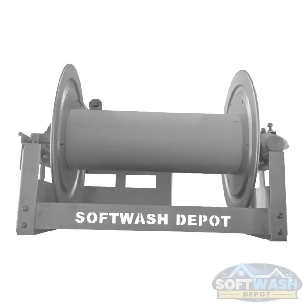 SWD 12" & 18" Aluminum & Stainless Steel Manual Hose Reels - durable corrosion-resistant reels designed for soft wash and pressure washing systems, featuring a heavy-duty frame and smooth manual rewind - Soft Wash Depot.