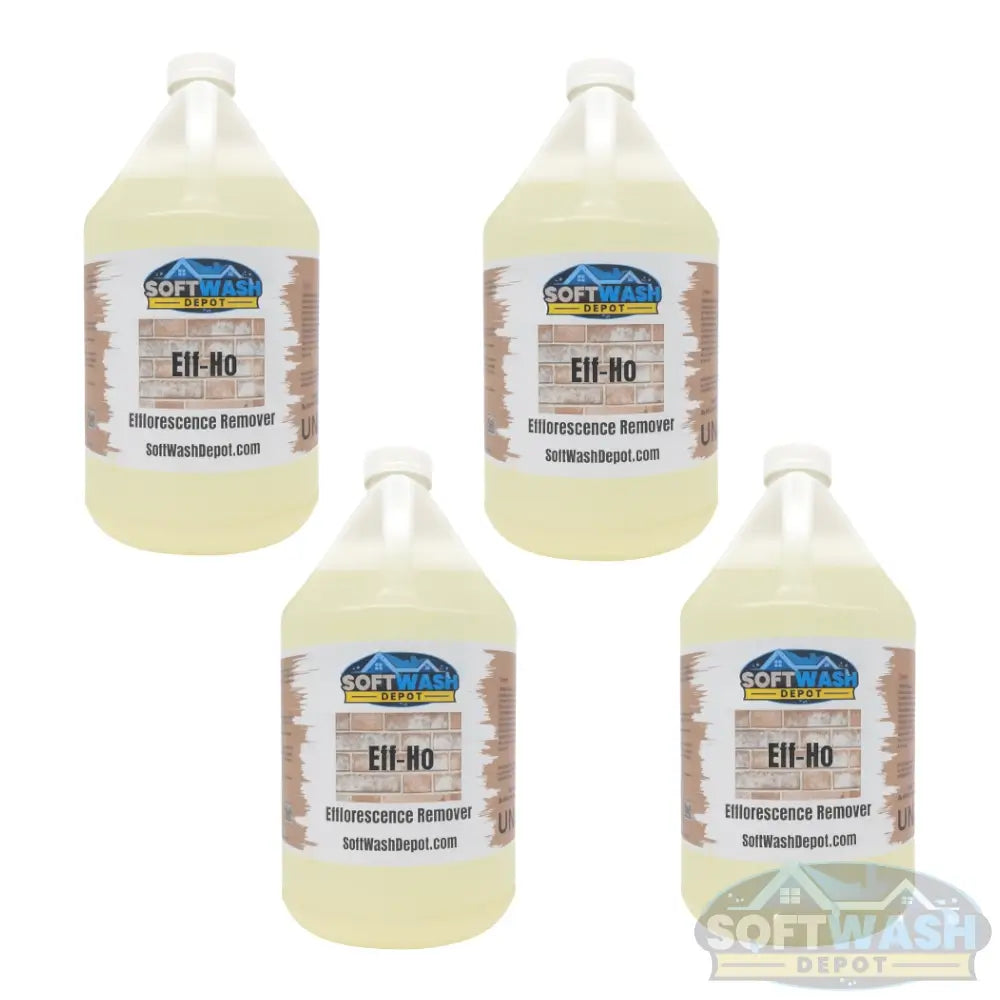 SWD Eff-No efflorescence and calcium remover in 1-gallon jug (4 Pack Case), professional-grade brick and masonry stain cleaner for soft washing and surface restoration - Soft Wash Depot.