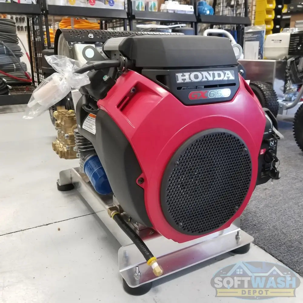SWD gear drive 10 GPM 3000 PSI pressure washer with Honda GX690 and General TSF2221 pump.
