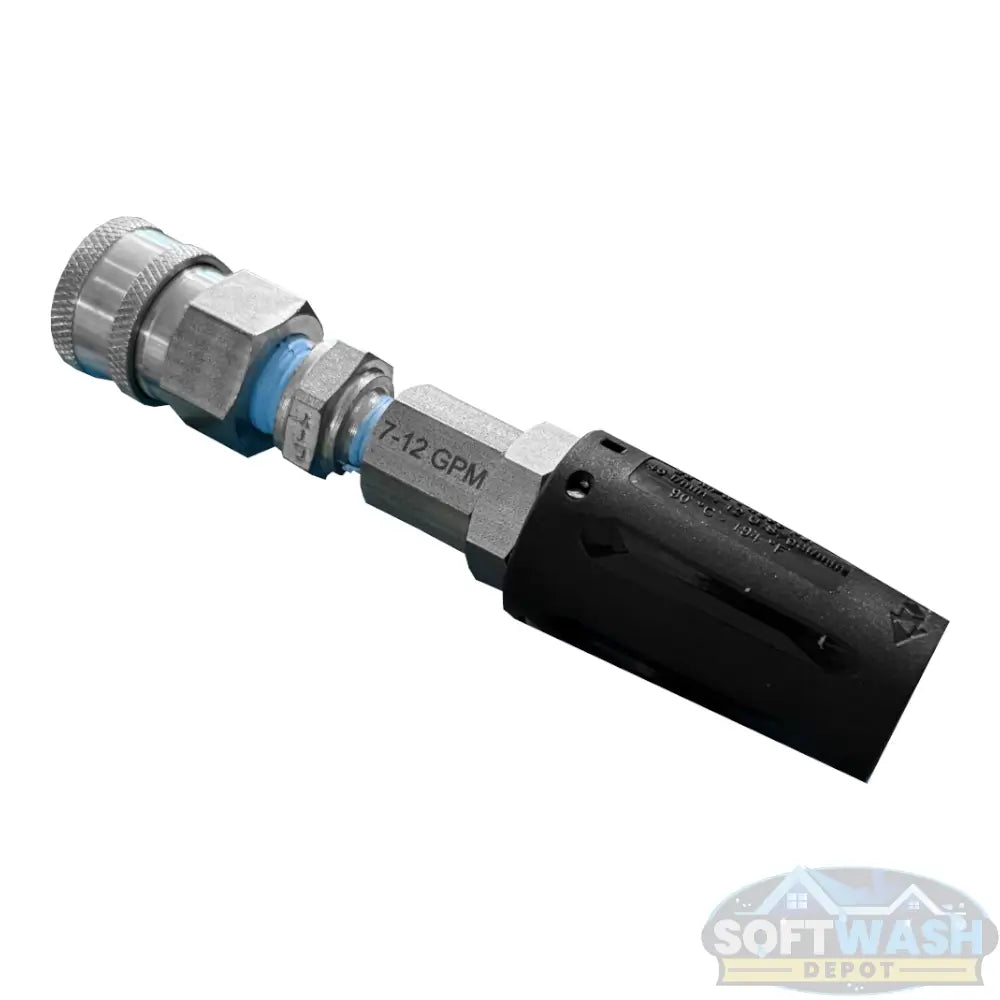 SWD stainless twist nozzle with 3/8" quick connect for ball valve - Soft Wash Depot.