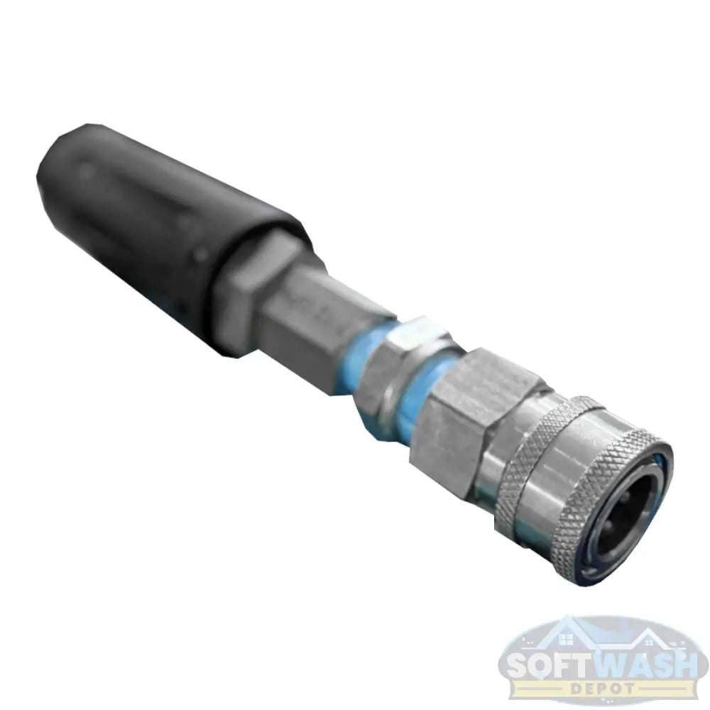 SWD stainless twist nozzle with 3/8" quick connect for ball valve. - Soft Wash Depot